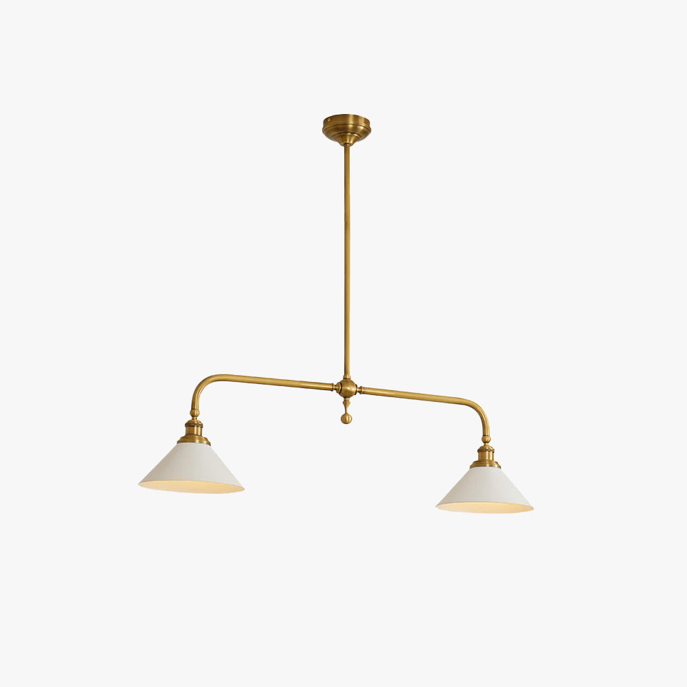 Vintage Brass 2-Light Linear Pendant Light – Kitchen Island Ceiling Light
