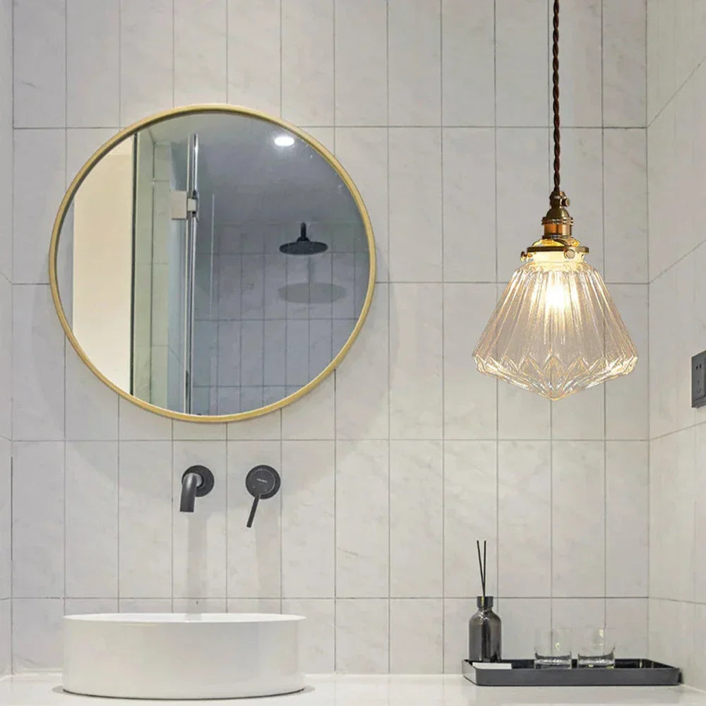 Faceted Crystal Glass Pendant Light