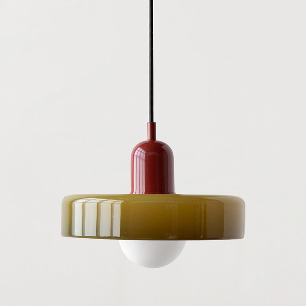 Bauhaus Pendant Light in Coloured Glass