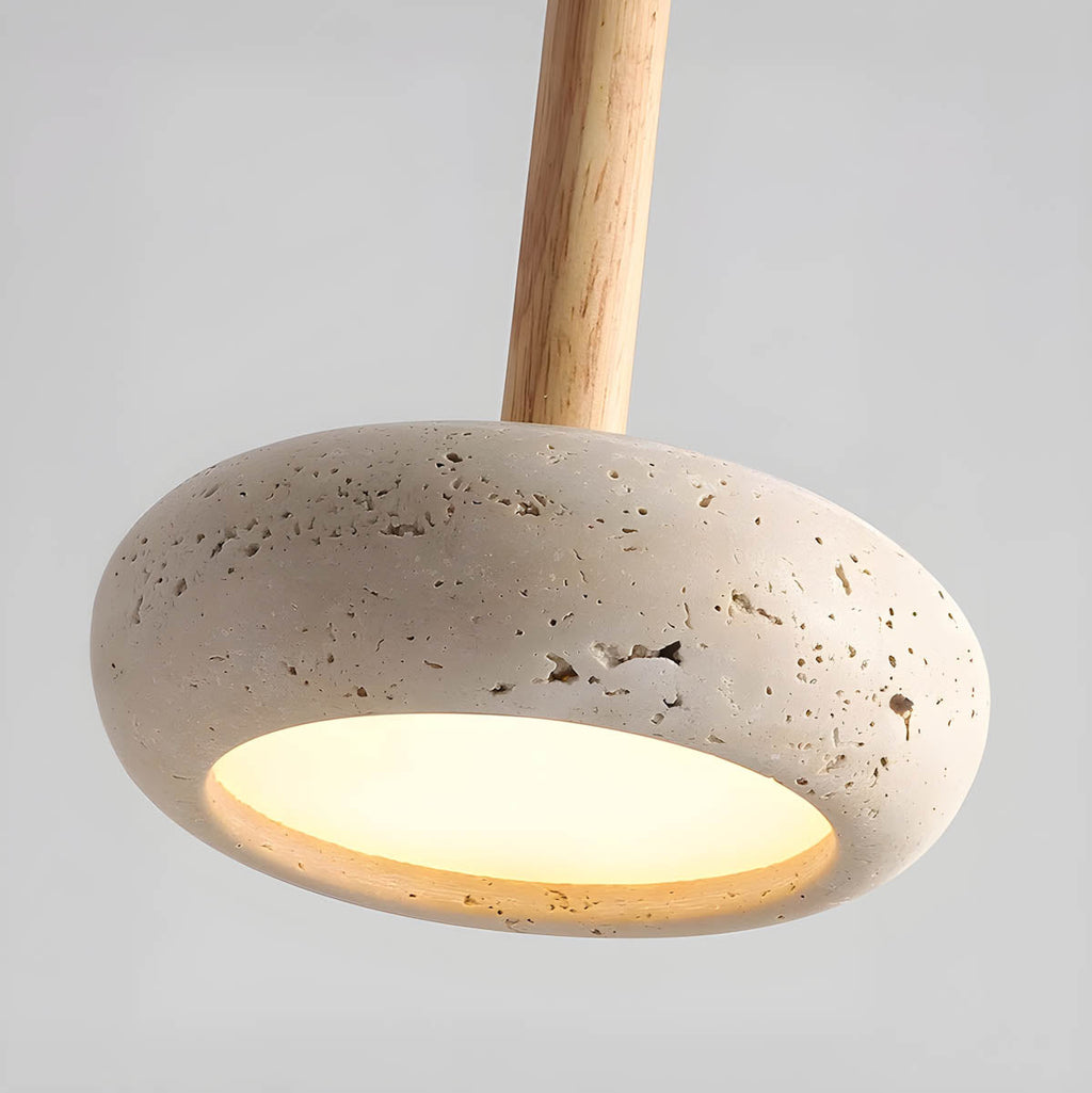 Travertine Stone Pendant Light – Modern Minimalist Hanging Lamp
