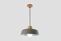 Nordic Minimalist Dome Pendant Light – Metal Hanging Lamp with Wood Detail