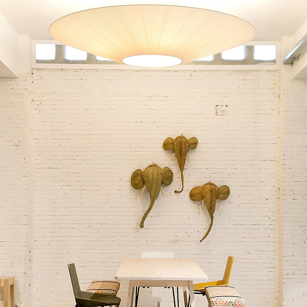 Siam Geometric Flush Mount Ceiling Light with Fabric Diffuser