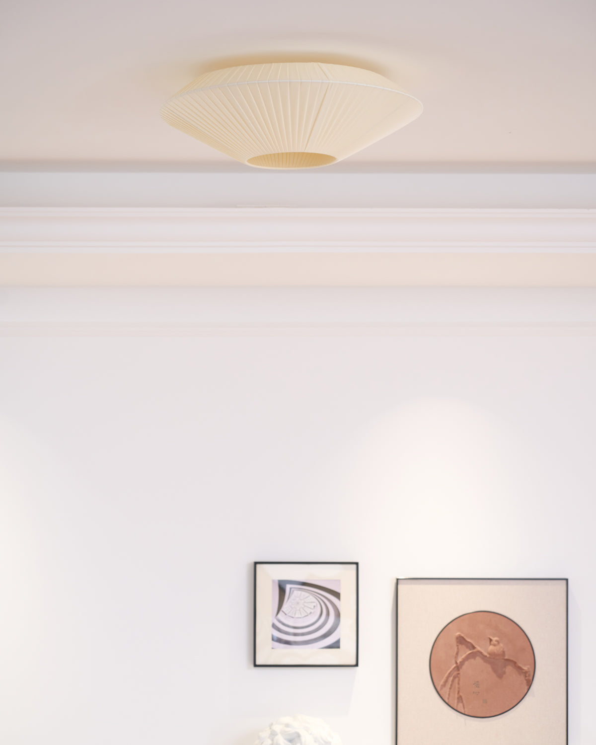 Siam Geometric Flush Mount Ceiling Light with Fabric Diffuser