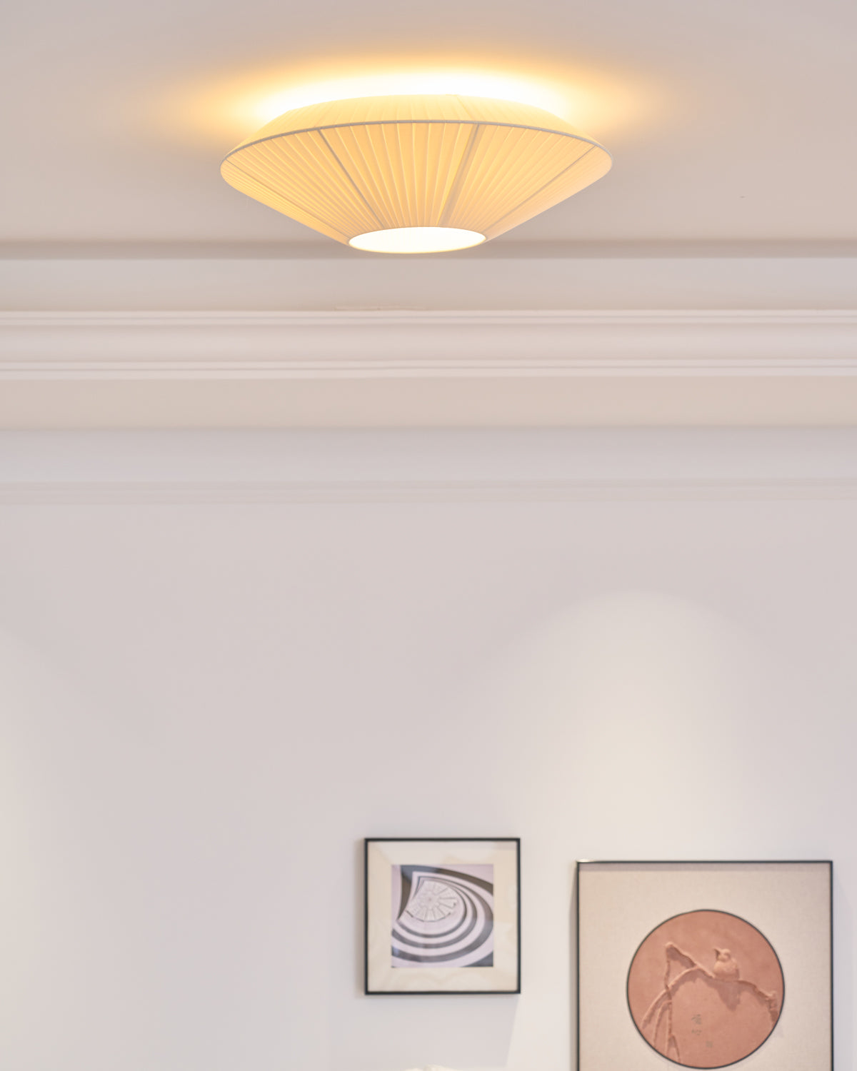 Siam Geometric Flush Mount Ceiling Light with Fabric Diffuser