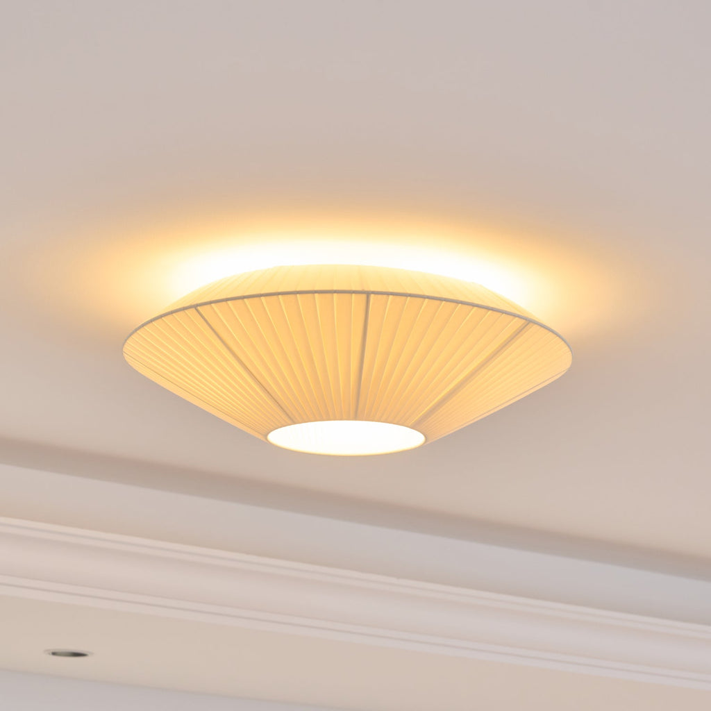 Siam Geometric Flush Mount Ceiling Light with Fabric Diffuser
