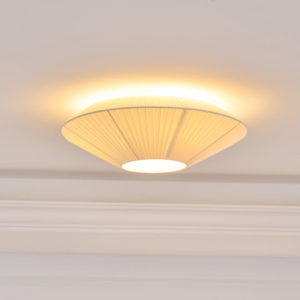 Siam Geometric Flush Mount Ceiling Light with Fabric Diffuser