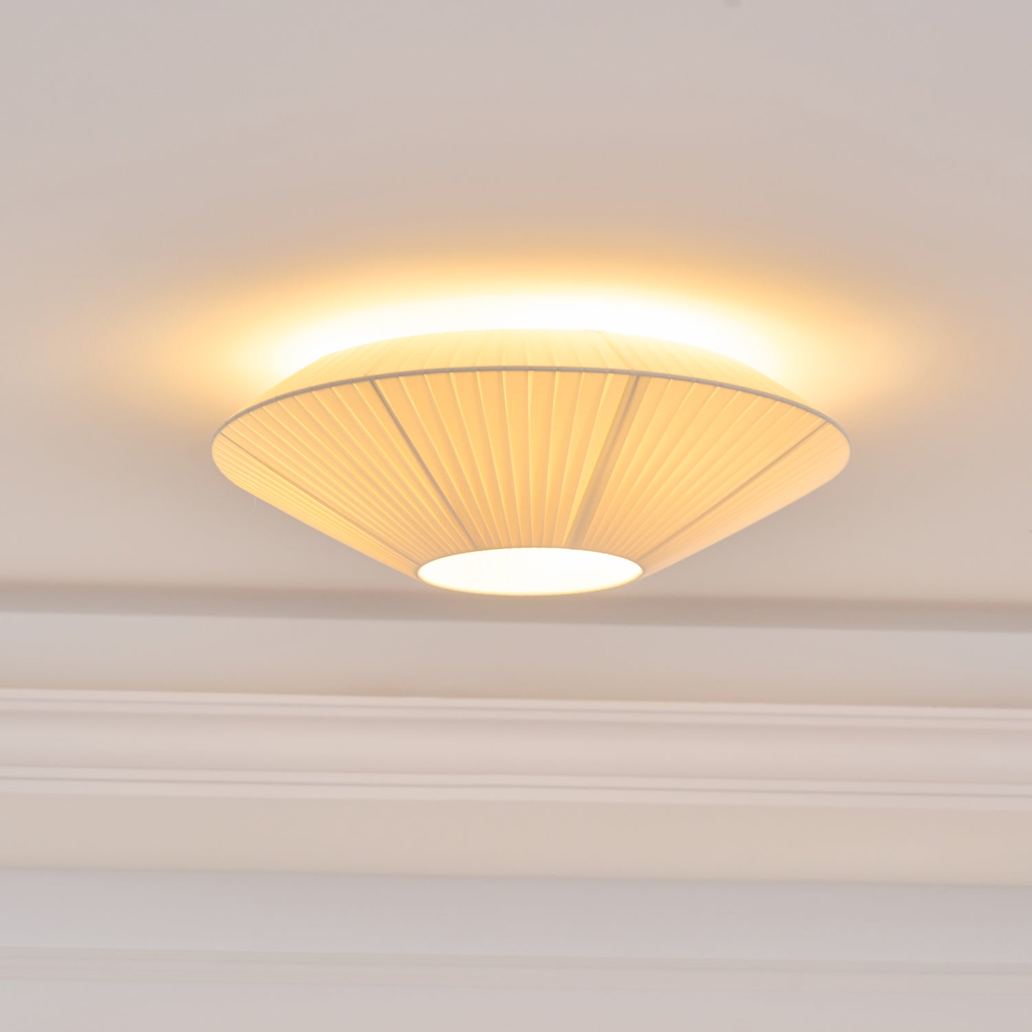 Siam Geometric Flush Mount Ceiling Light with Fabric Diffuser