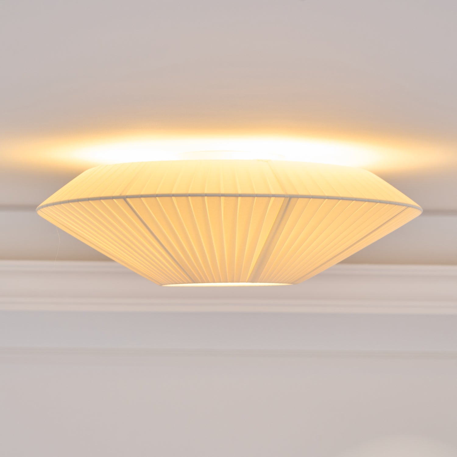 Siam Geometric Flush Mount Ceiling Light with Fabric Diffuser