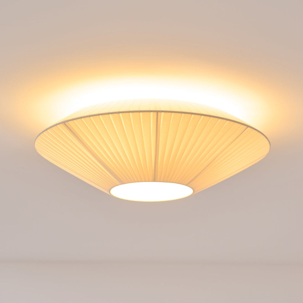 Siam Geometric Flush Mount Ceiling Light with Fabric Diffuser