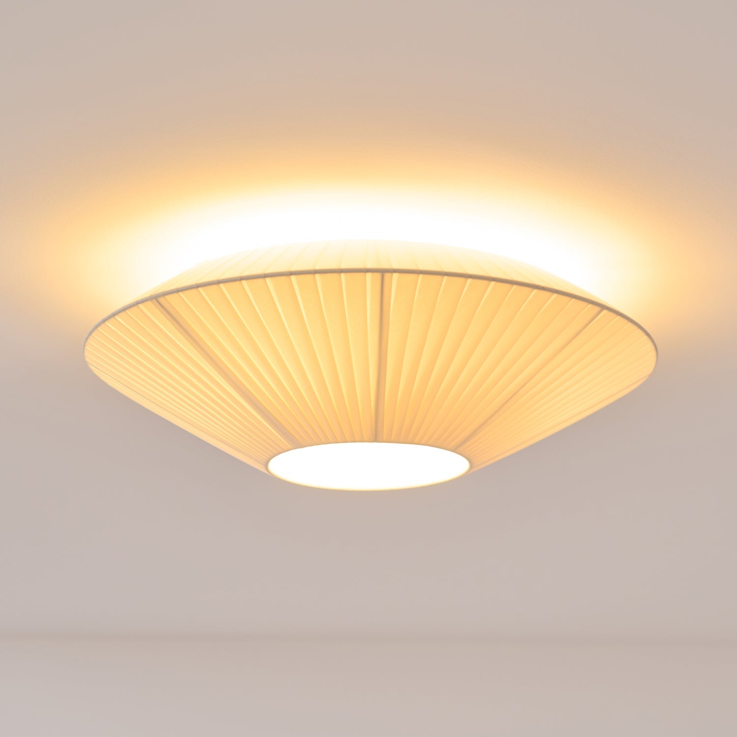 Siam Geometric Flush Mount Ceiling Light with Fabric Diffuser