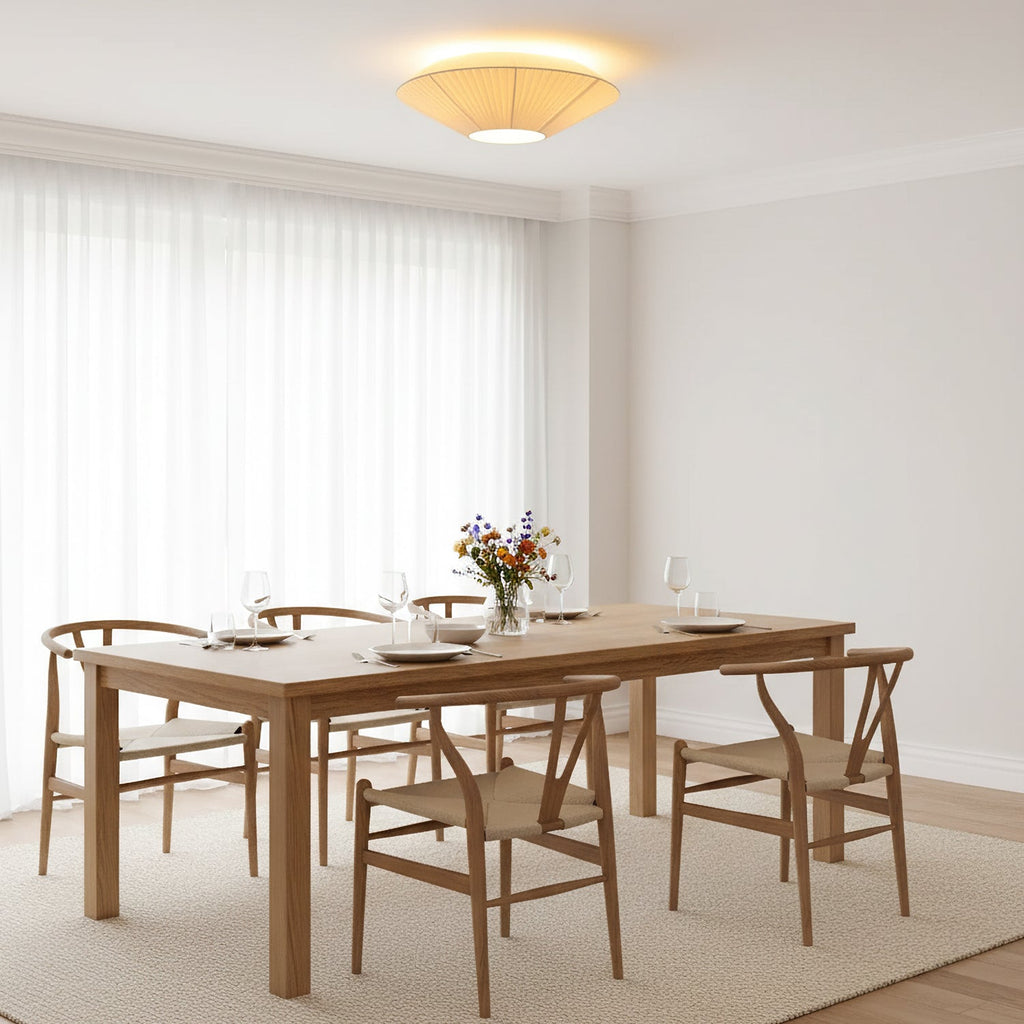 Siam Geometric Flush Mount Ceiling Light with Fabric Diffuser