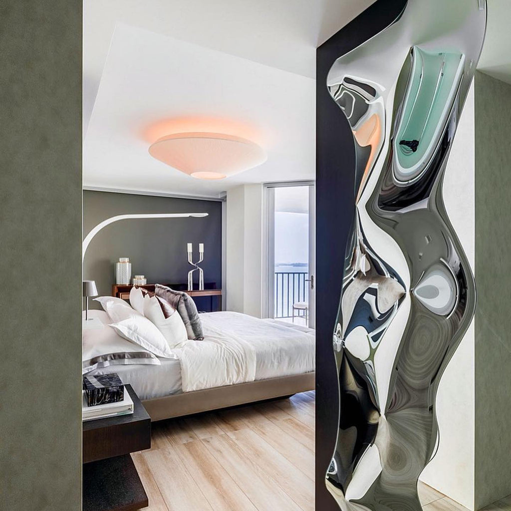 Siam Geometric Flush Mount Ceiling Light with Fabric Diffuser