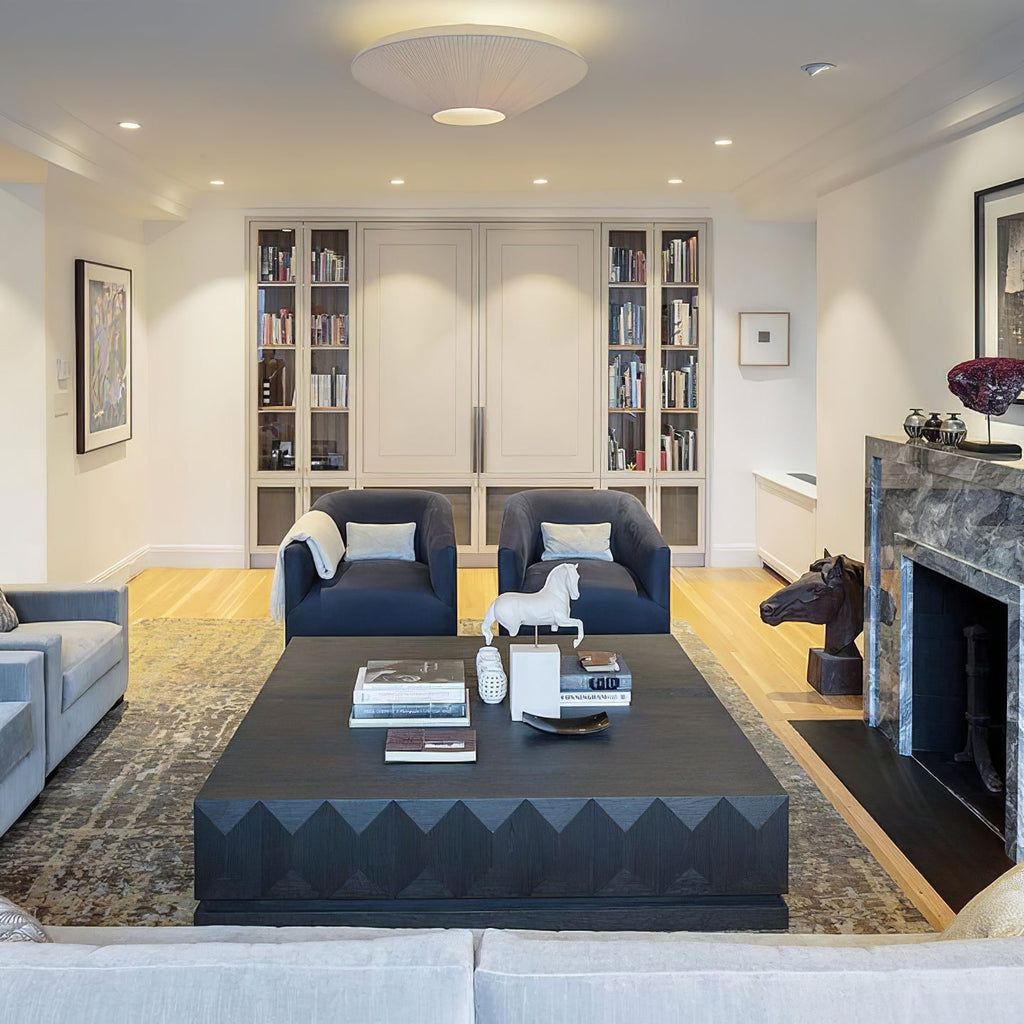 Siam Geometric Flush Mount Ceiling Light with Fabric Diffuser