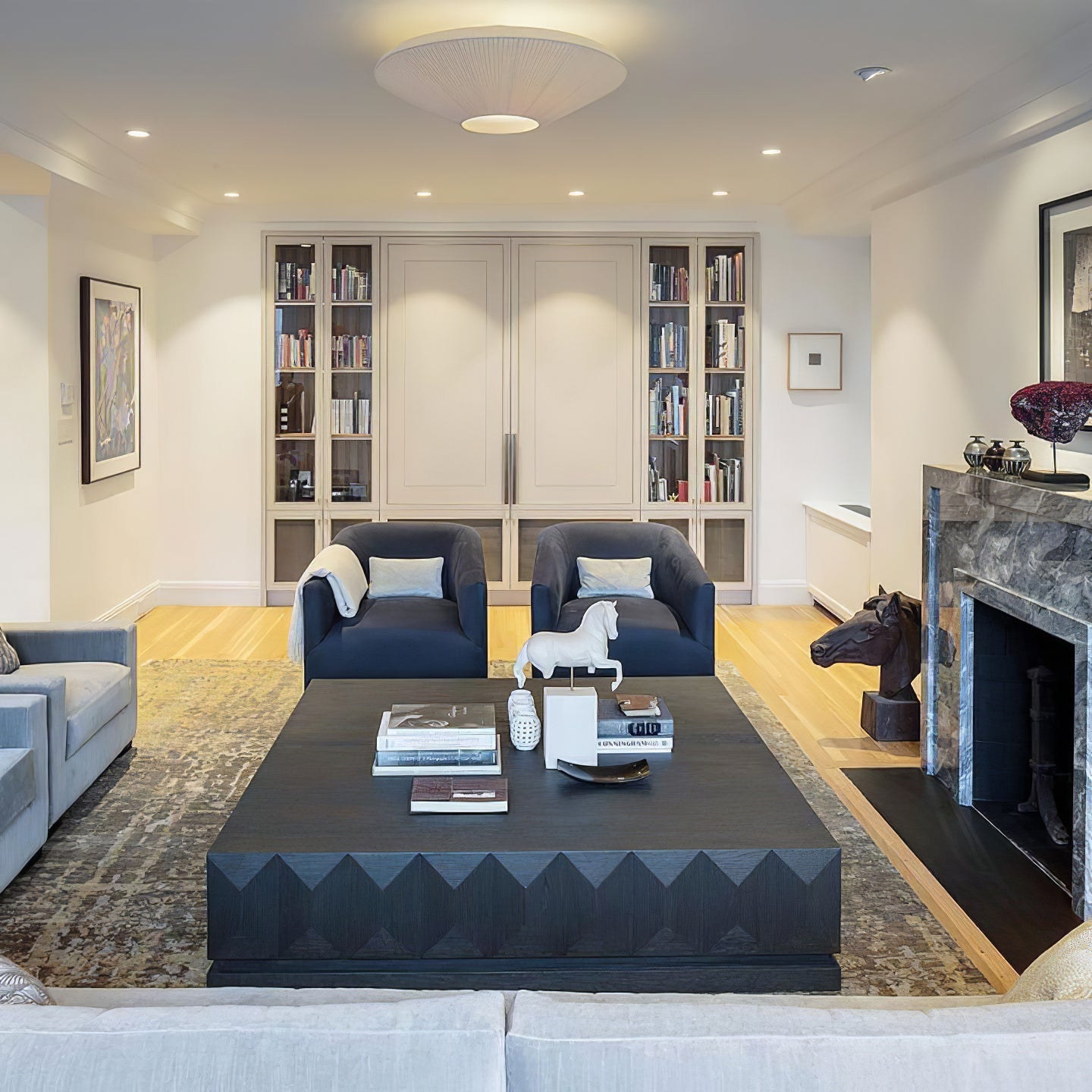 Siam Geometric Flush Mount Ceiling Light with Fabric Diffuser