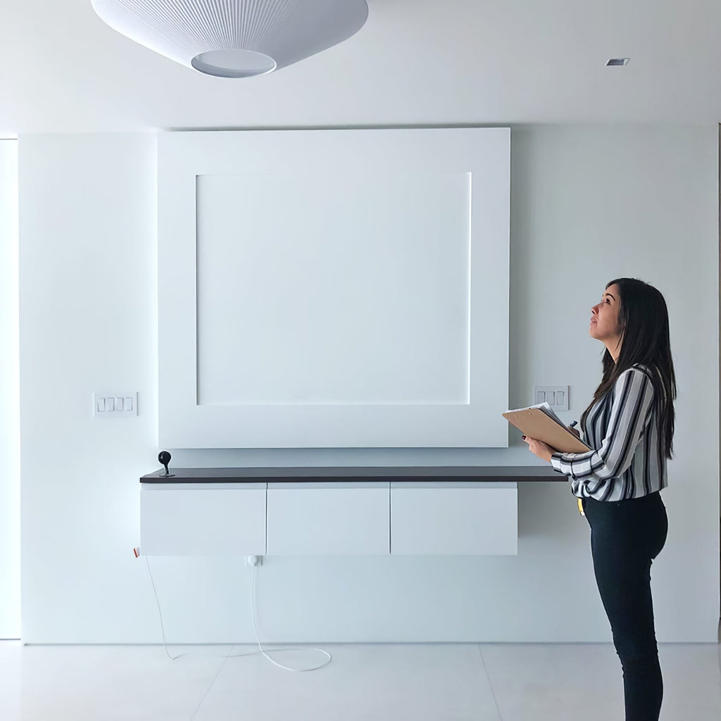 Siam Geometric Flush Mount Ceiling Light with Fabric Diffuser