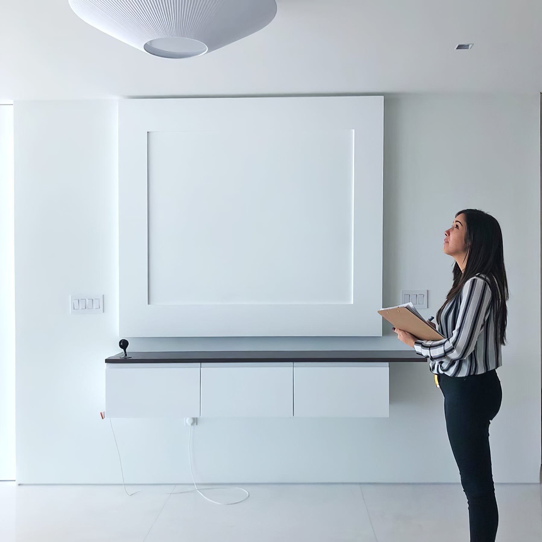 Siam Geometric Flush Mount Ceiling Light with Fabric Diffuser