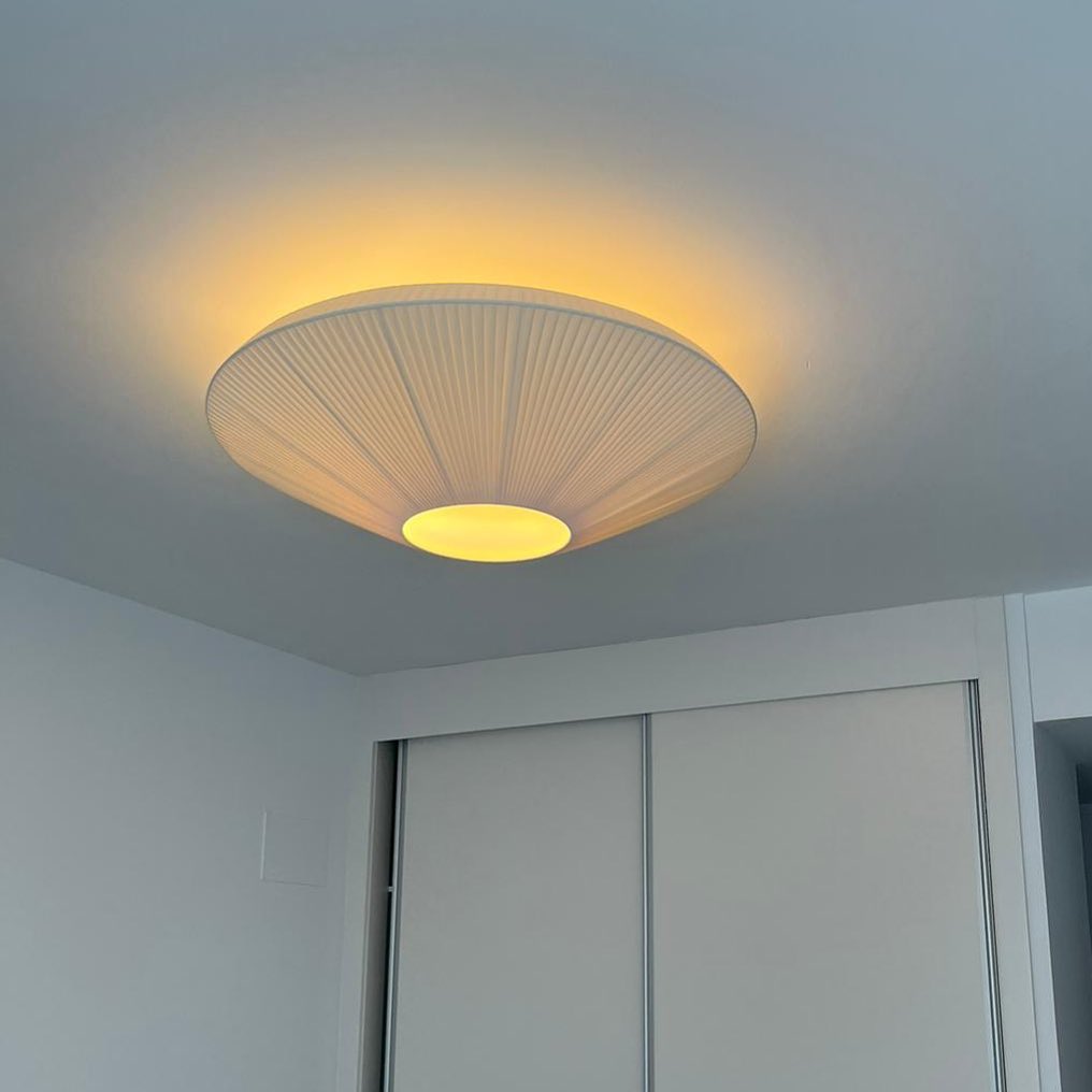 Siam Geometric Flush Mount Ceiling Light with Fabric Diffuser