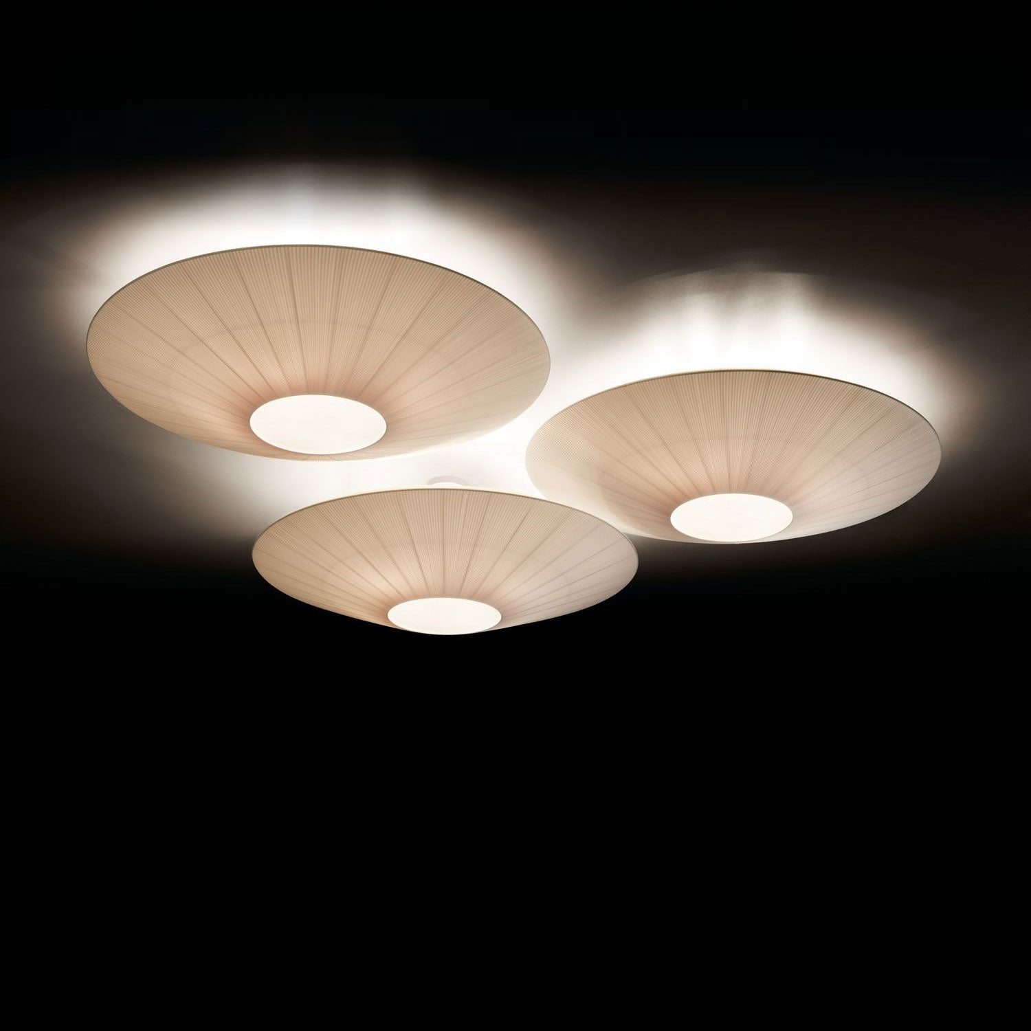Siam Geometric Flush Mount Ceiling Light with Fabric Diffuser