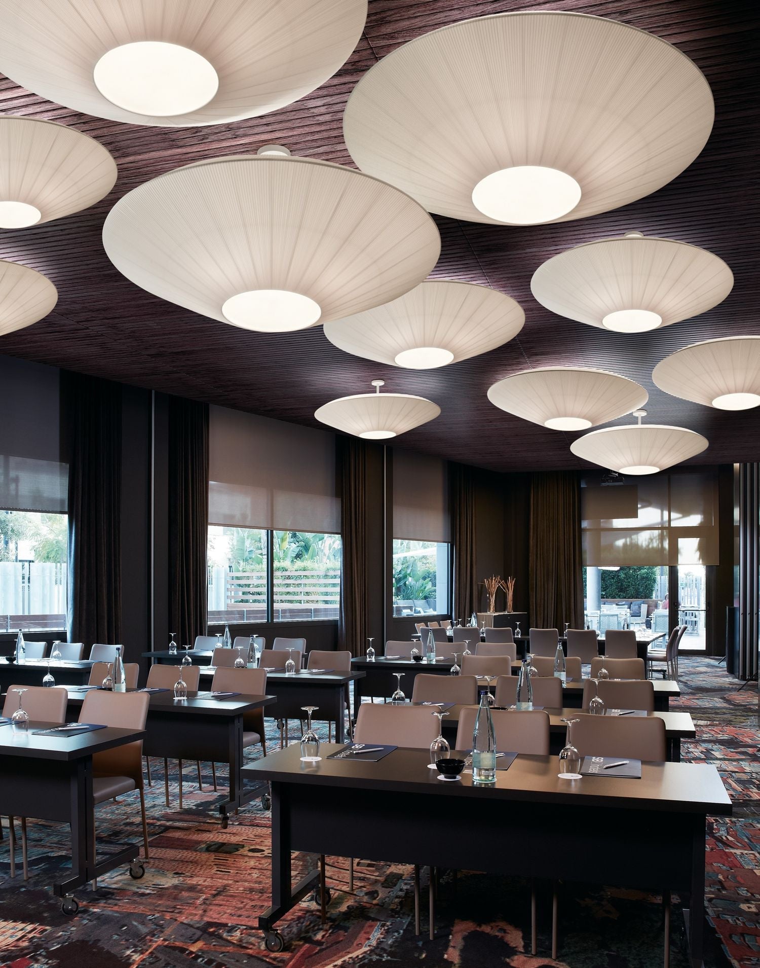 Siam Geometric Flush Mount Ceiling Light with Fabric Diffuser