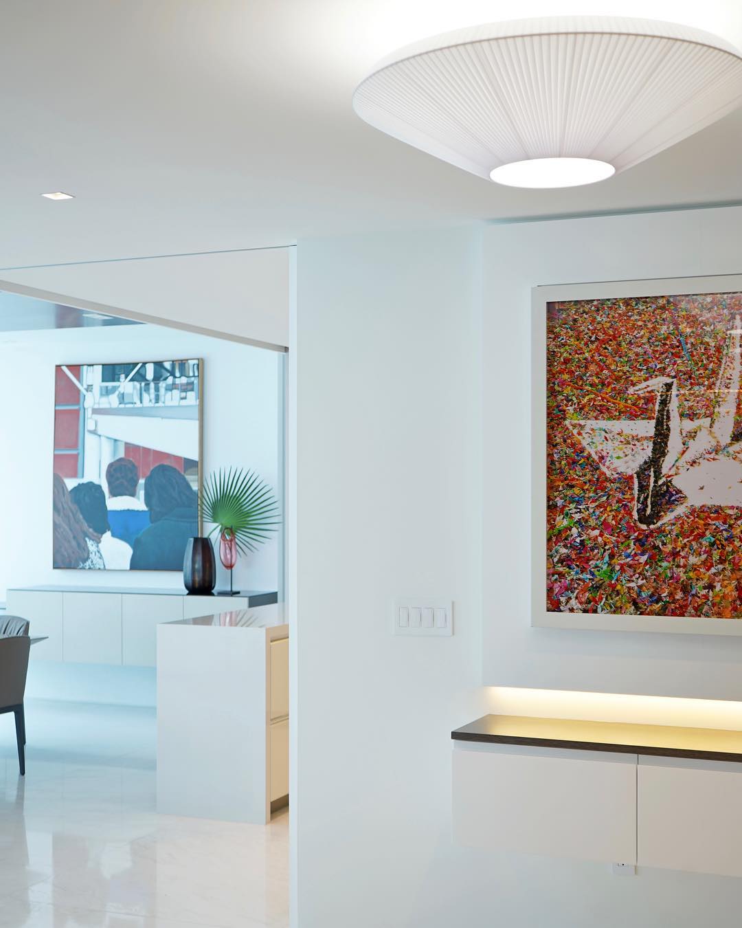 Siam Geometric Flush Mount Ceiling Light with Fabric Diffuser