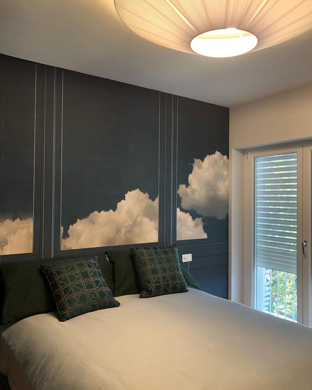 Siam Geometric Flush Mount Ceiling Light with Fabric Diffuser