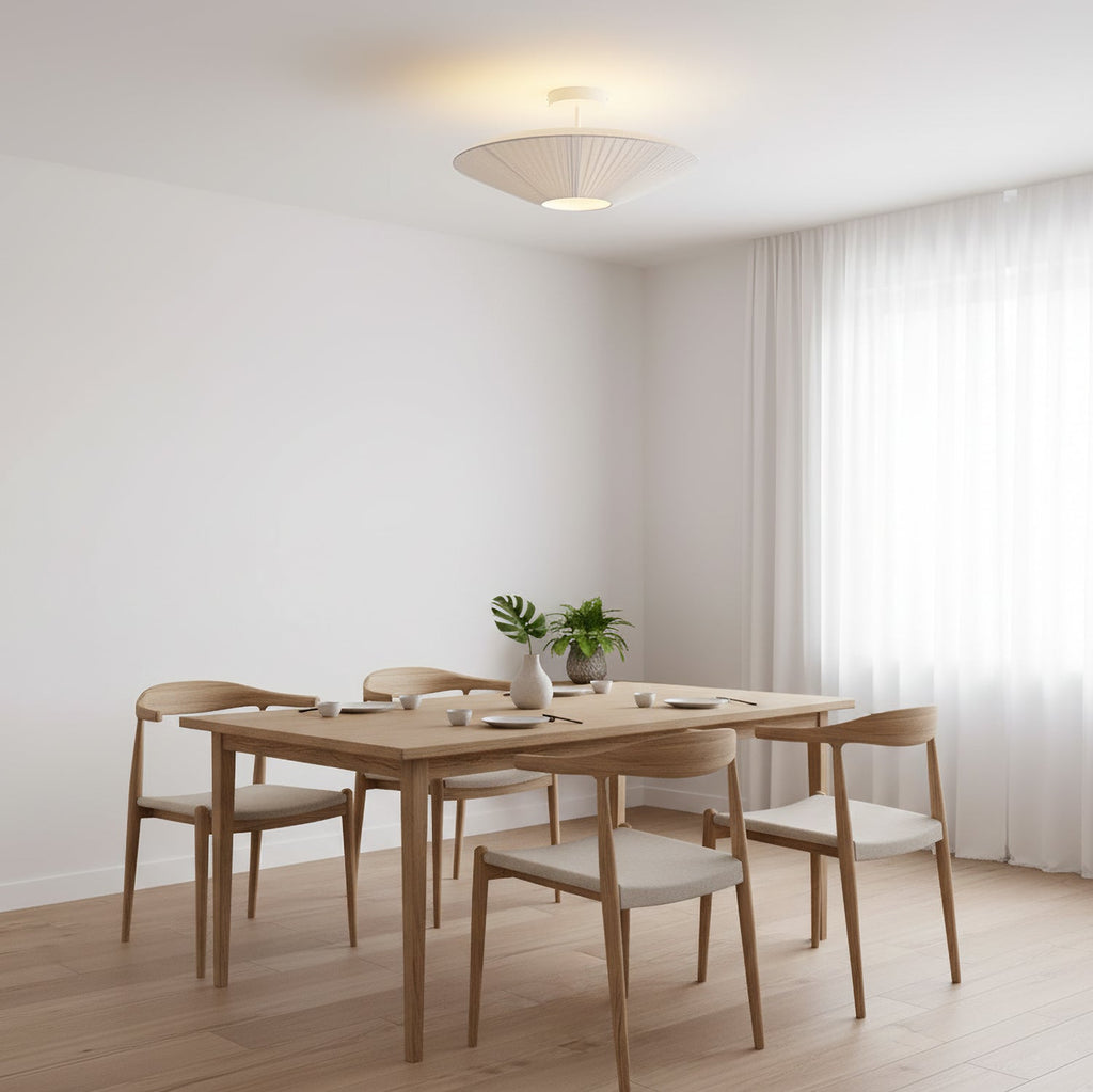 Siam Geometric Flush Mount Ceiling Light with Fabric Diffuser