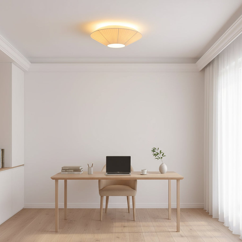 Siam Geometric Flush Mount Ceiling Light with Fabric Diffuser