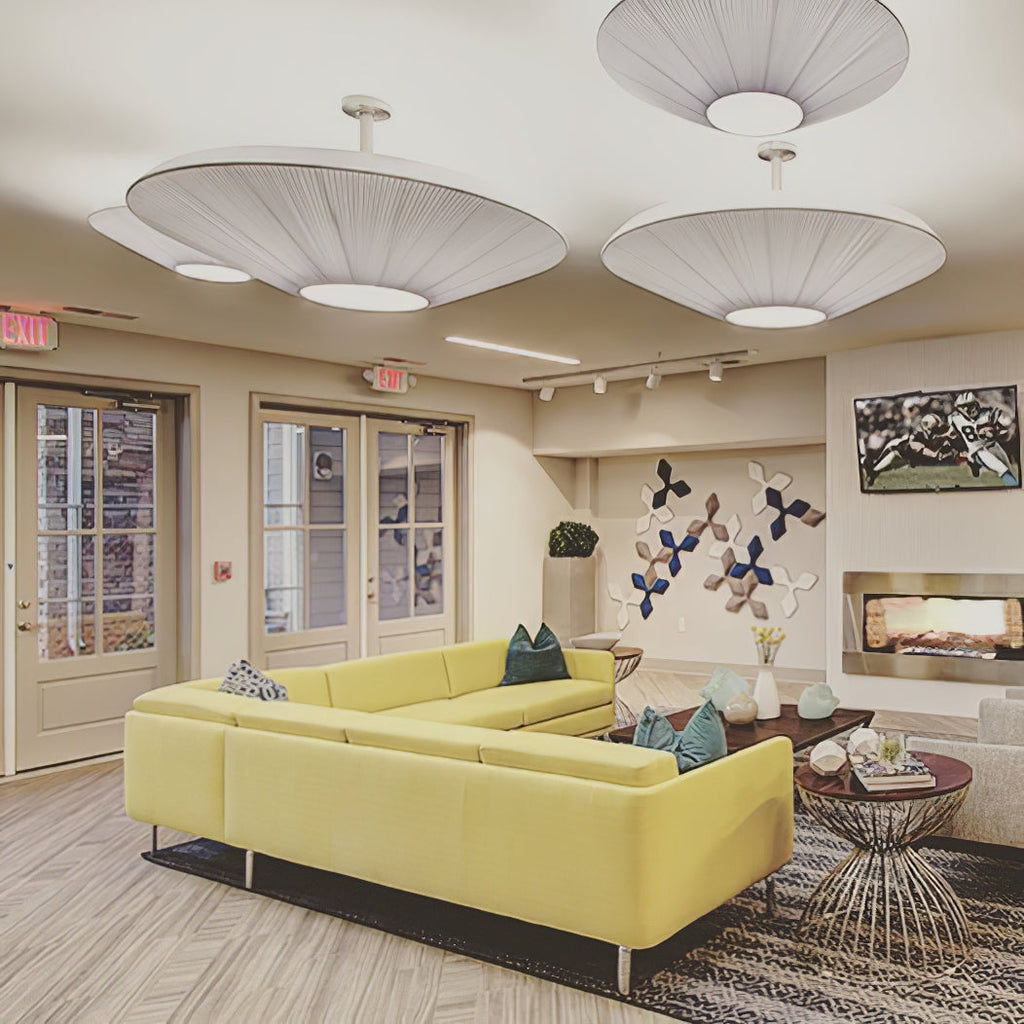 Siam Geometric Flush Mount Ceiling Light with Fabric Diffuser