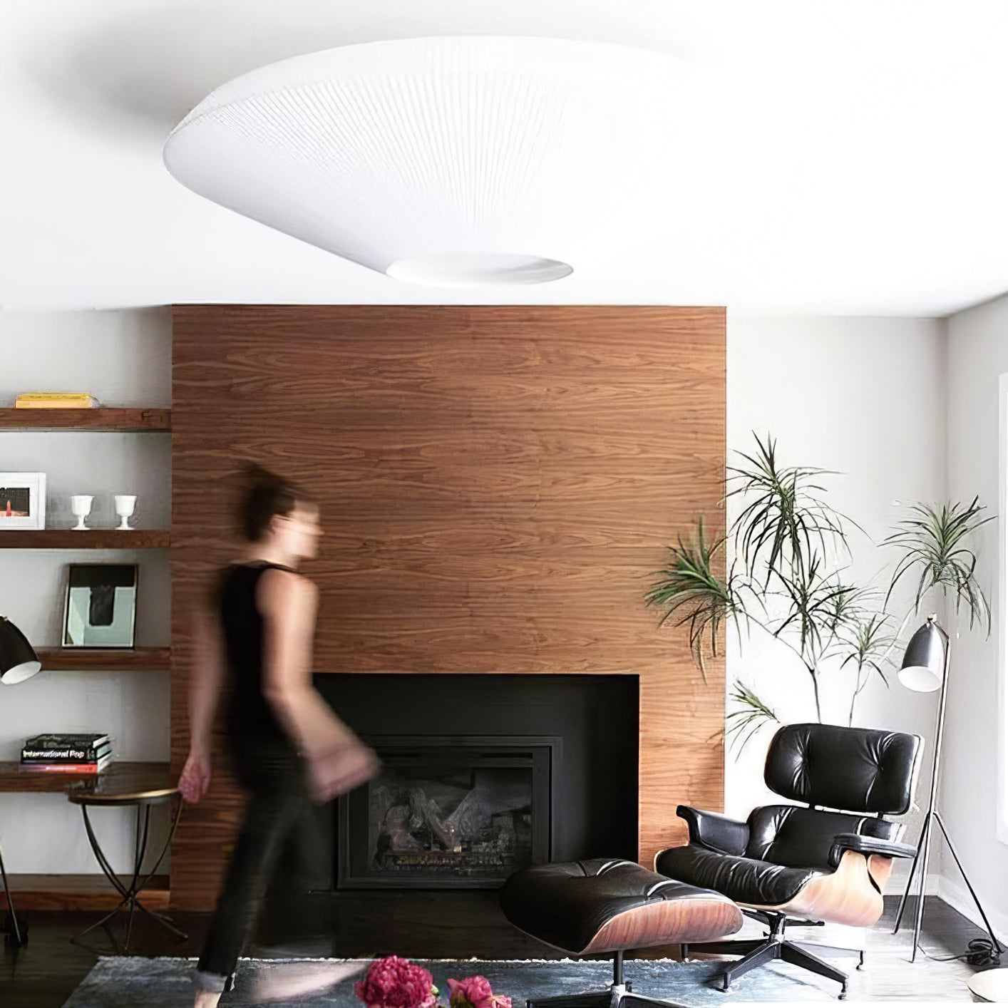 Siam Geometric Flush Mount Ceiling Light with Fabric Diffuser