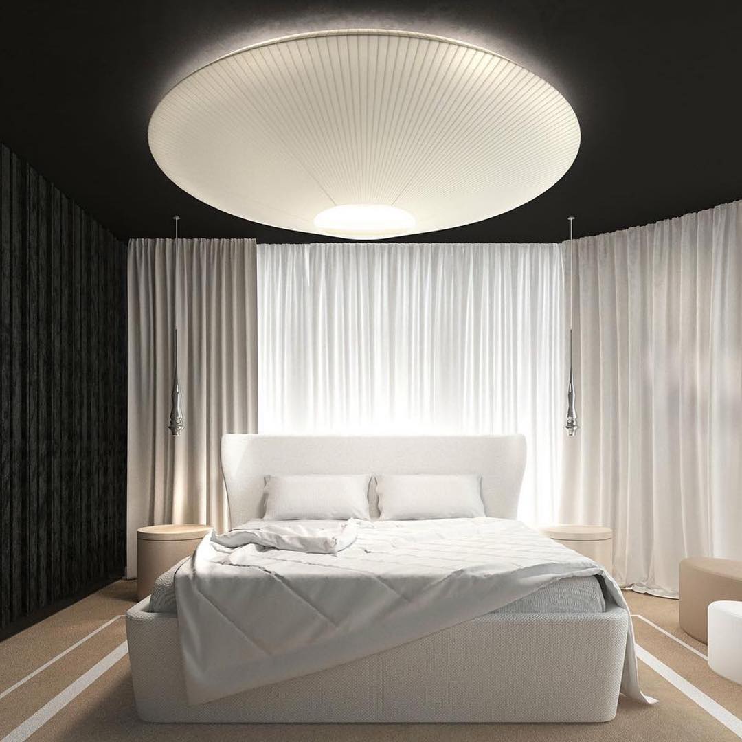 Siam Geometric Flush Mount Ceiling Light with Fabric Diffuser