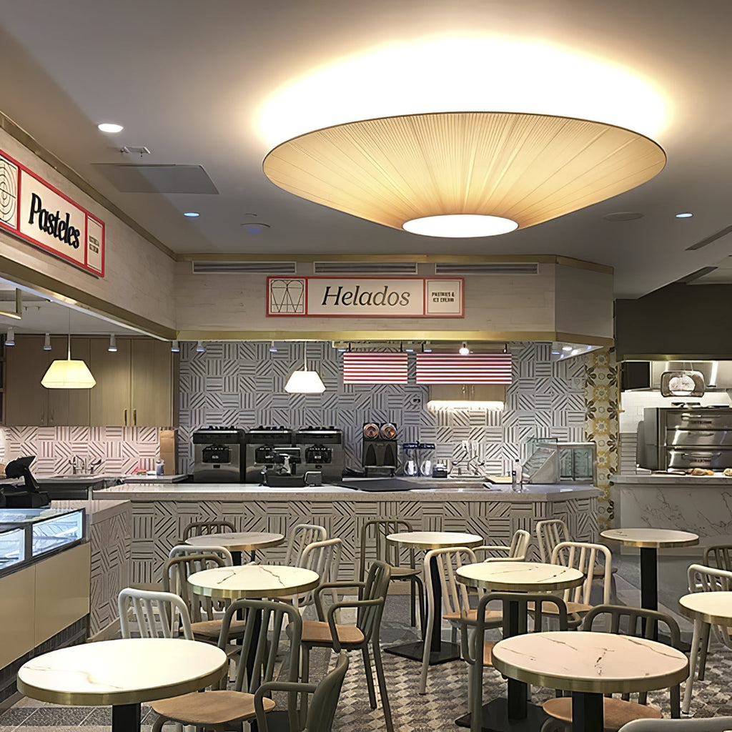 Siam Geometric Flush Mount Ceiling Light with Fabric Diffuser