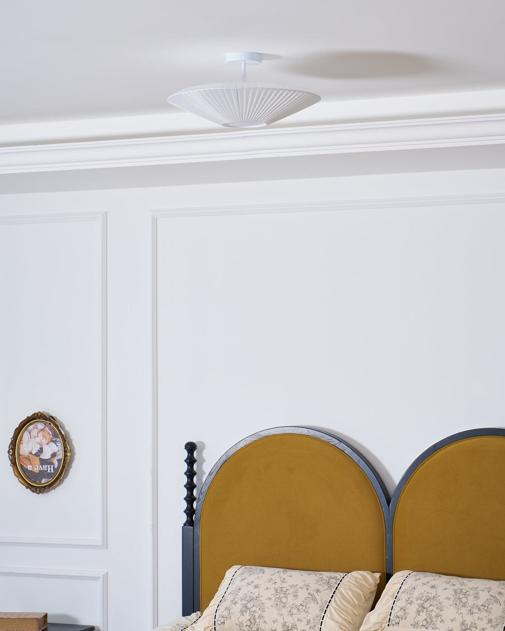 Siam Geometric Flush Mount Ceiling Light with Fabric Diffuser