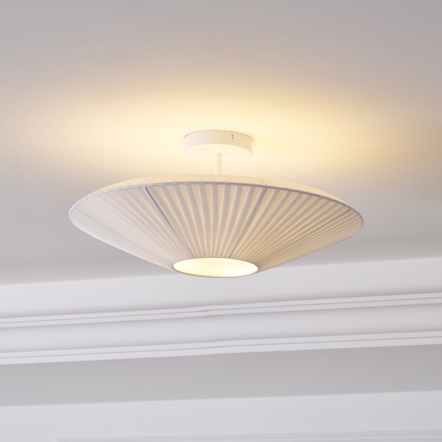 Siam Geometric Flush Mount Ceiling Light with Fabric Diffuser