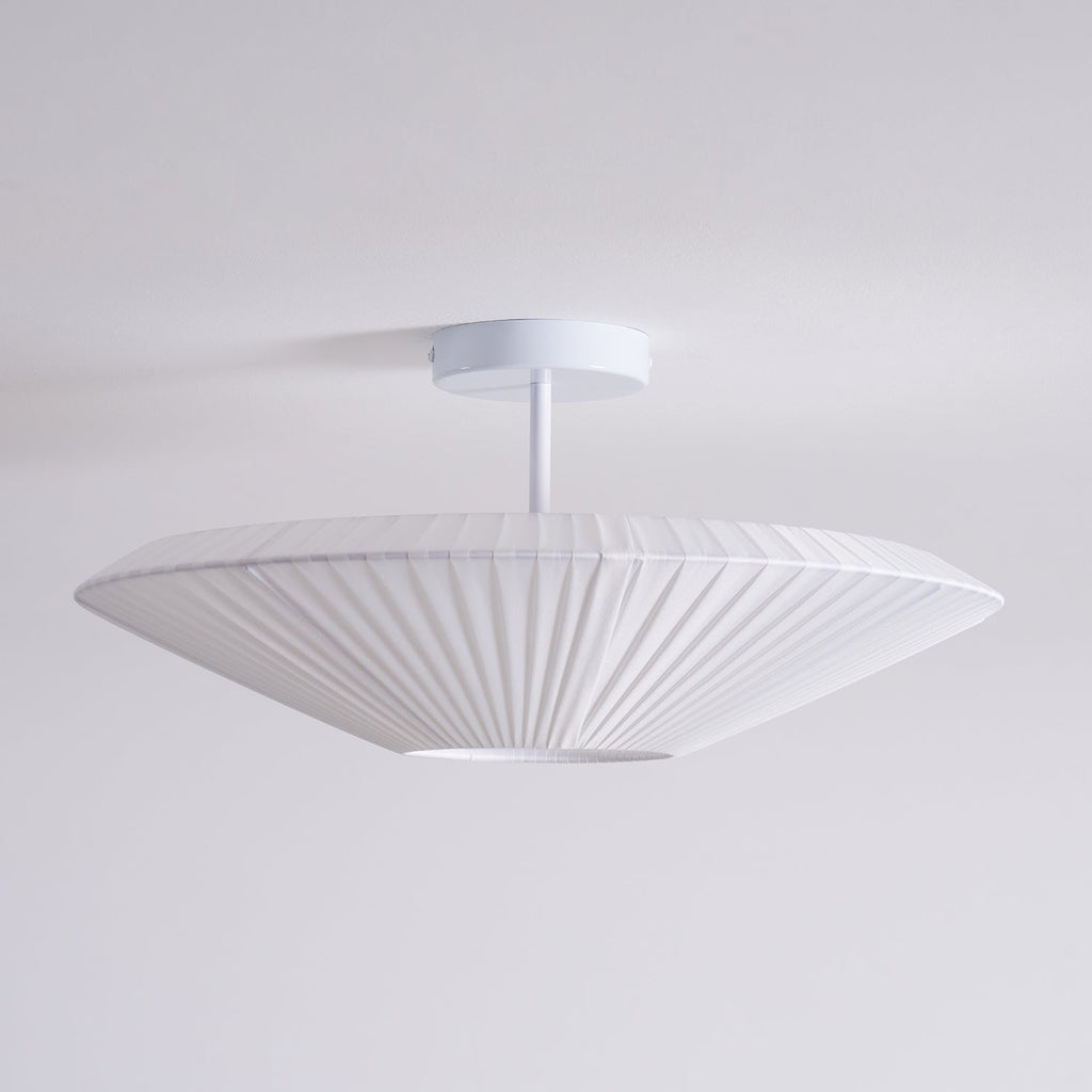 Siam Geometric Flush Mount Ceiling Light with Fabric Diffuser