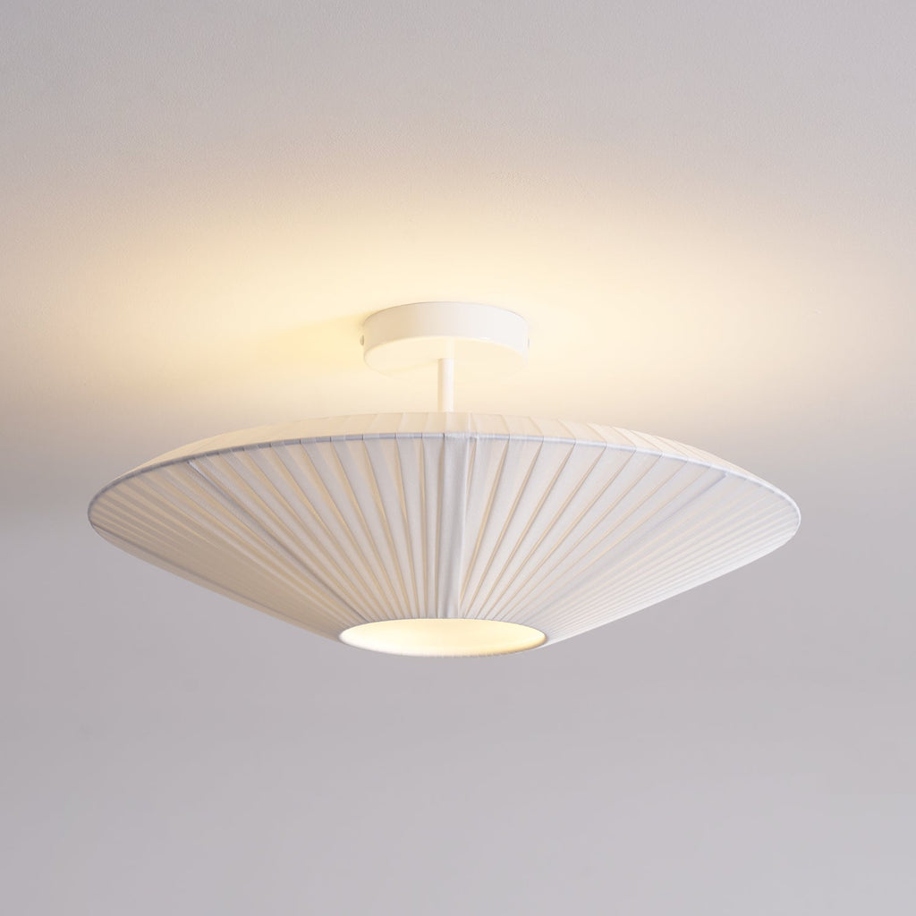 Siam Geometric Flush Mount Ceiling Light with Fabric Diffuser