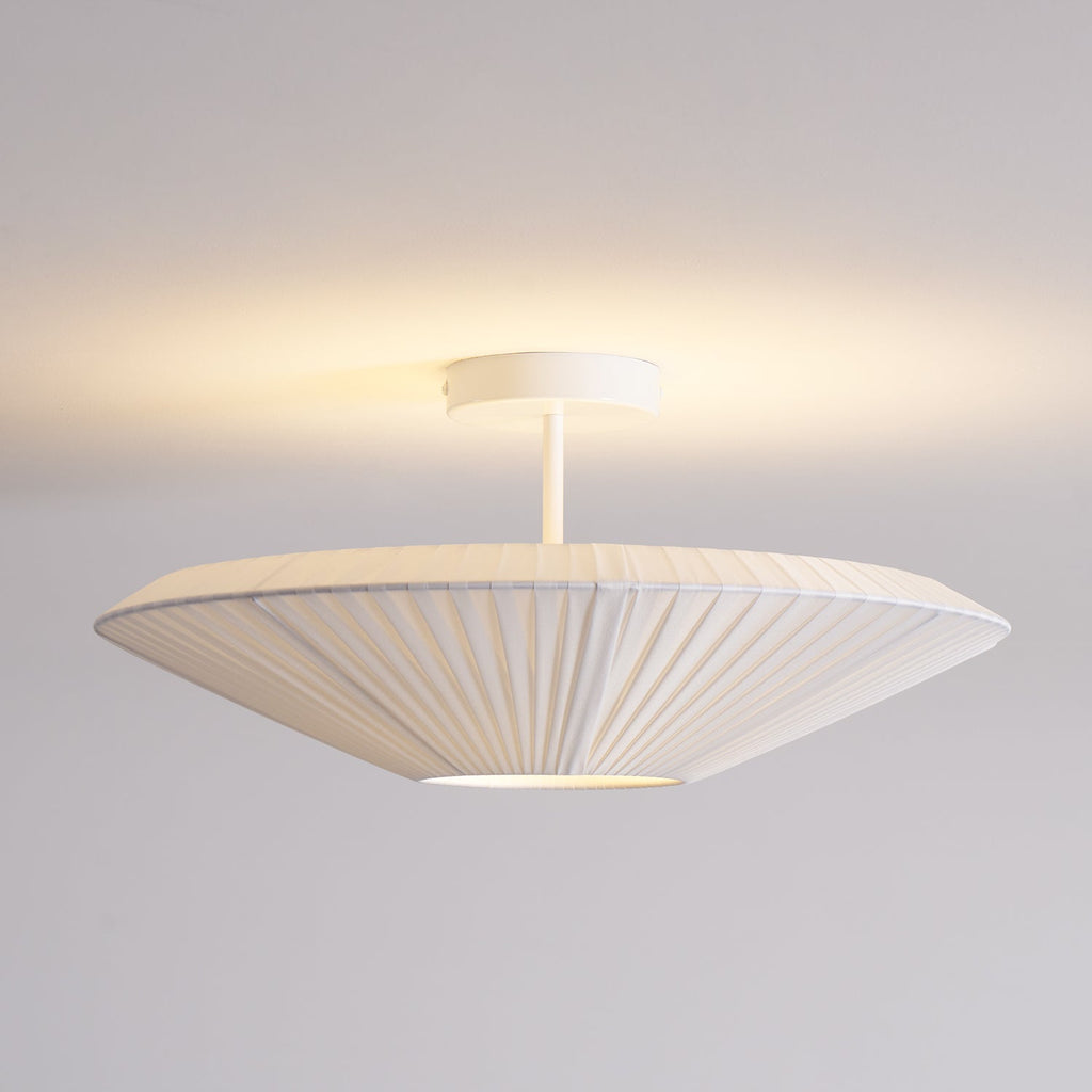 Siam Geometric Flush Mount Ceiling Light with Fabric Diffuser
