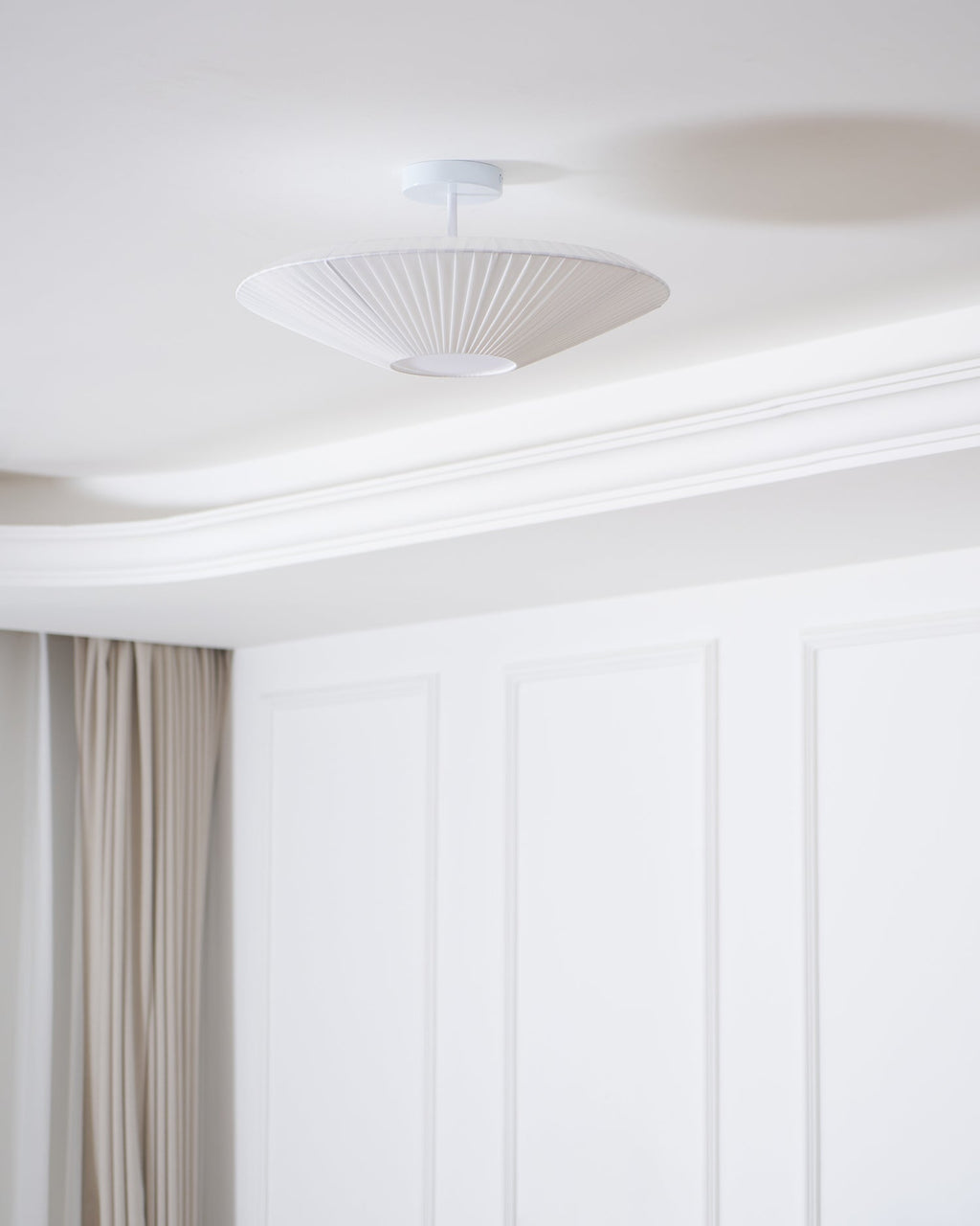 Siam Geometric Flush Mount Ceiling Light with Fabric Diffuser