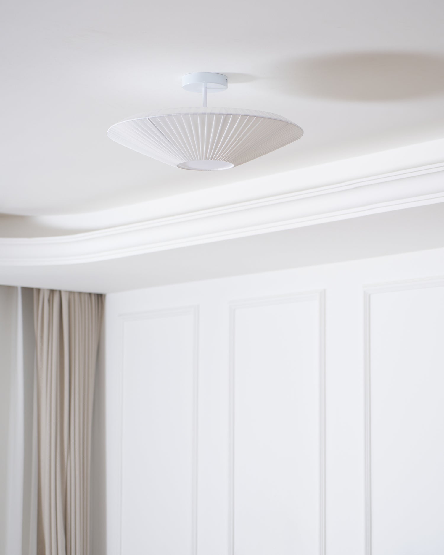 Siam Geometric Flush Mount Ceiling Light with Fabric Diffuser