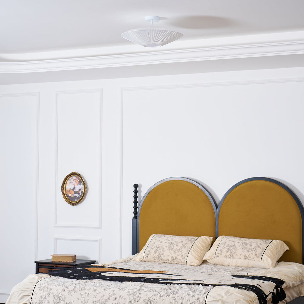 Siam Geometric Flush Mount Ceiling Light with Fabric Diffuser