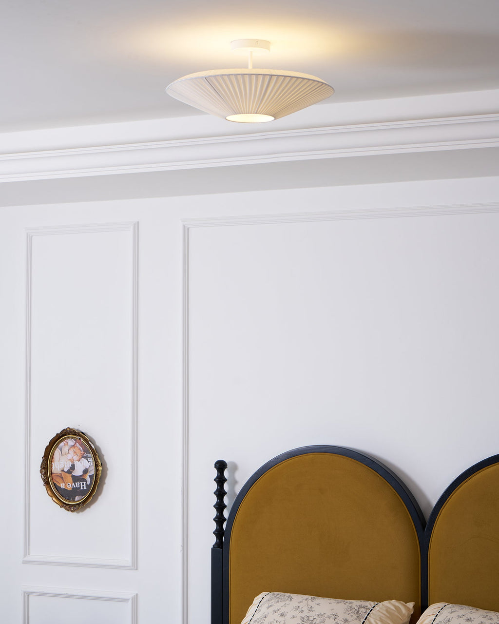 Siam Geometric Flush Mount Ceiling Light with Fabric Diffuser