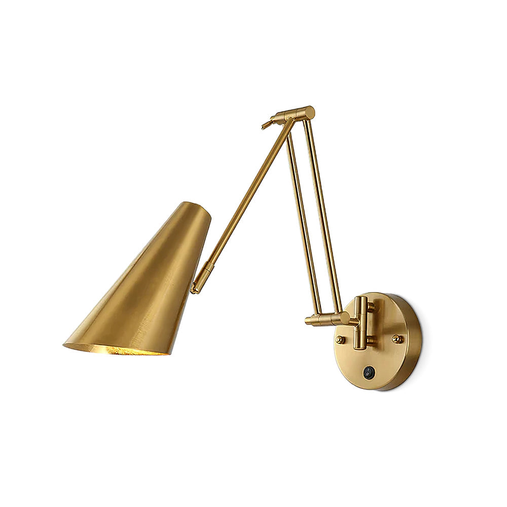 Adjustable Swing Arm Wall Light in Metal – Articulating Task Wall Lamp