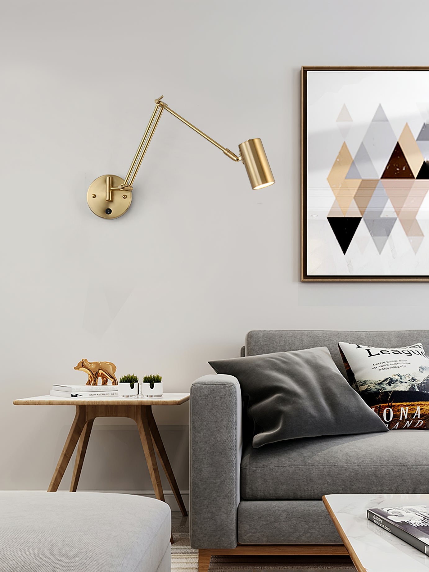 Adjustable Swing Arm Wall Light in Metal – Articulating Task Wall Lamp