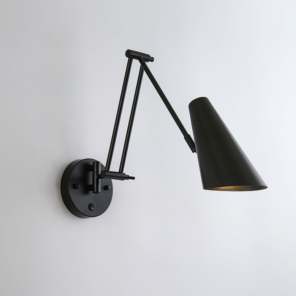 Adjustable Swing Arm Wall Light in Metal – Articulating Task Wall Lamp