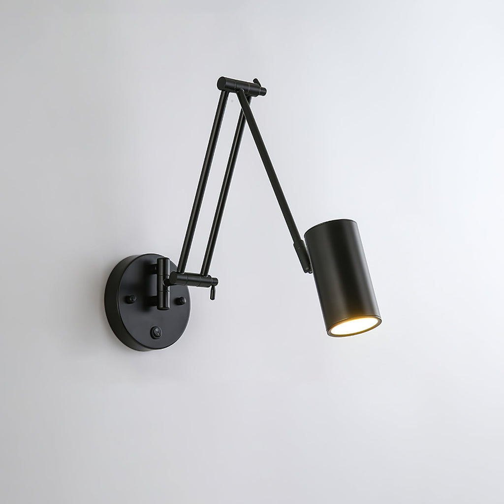 Adjustable Swing Arm Wall Light in Metal – Articulating Task Wall Lamp