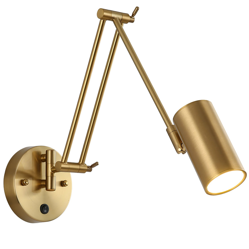 Adjustable Swing Arm Wall Light in Metal – Articulating Task Wall Lamp