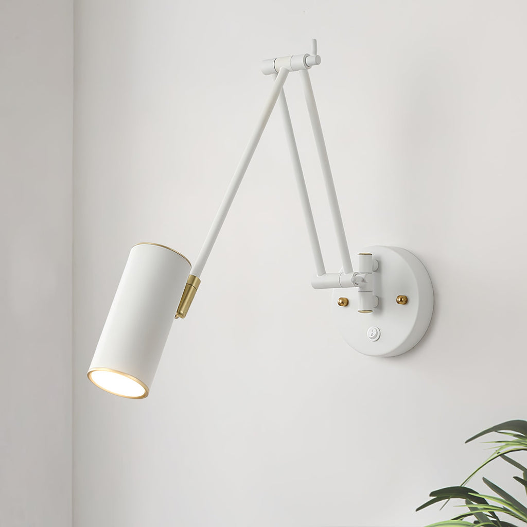 Adjustable Swing Arm Wall Light in Metal – Articulating Task Wall Lamp