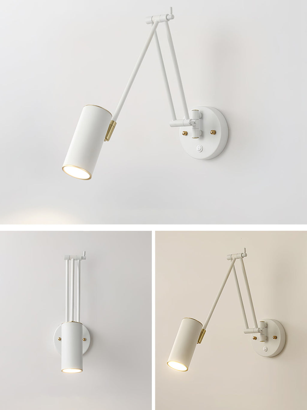 Adjustable Swing Arm Wall Light in Metal – Articulating Task Wall Lamp