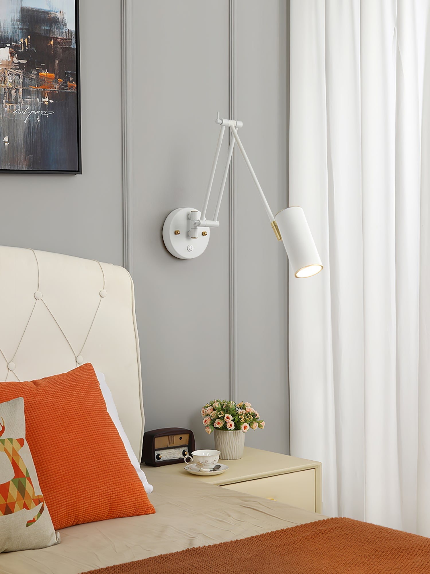 Adjustable Swing Arm Wall Light in Metal – Articulating Task Wall Lamp