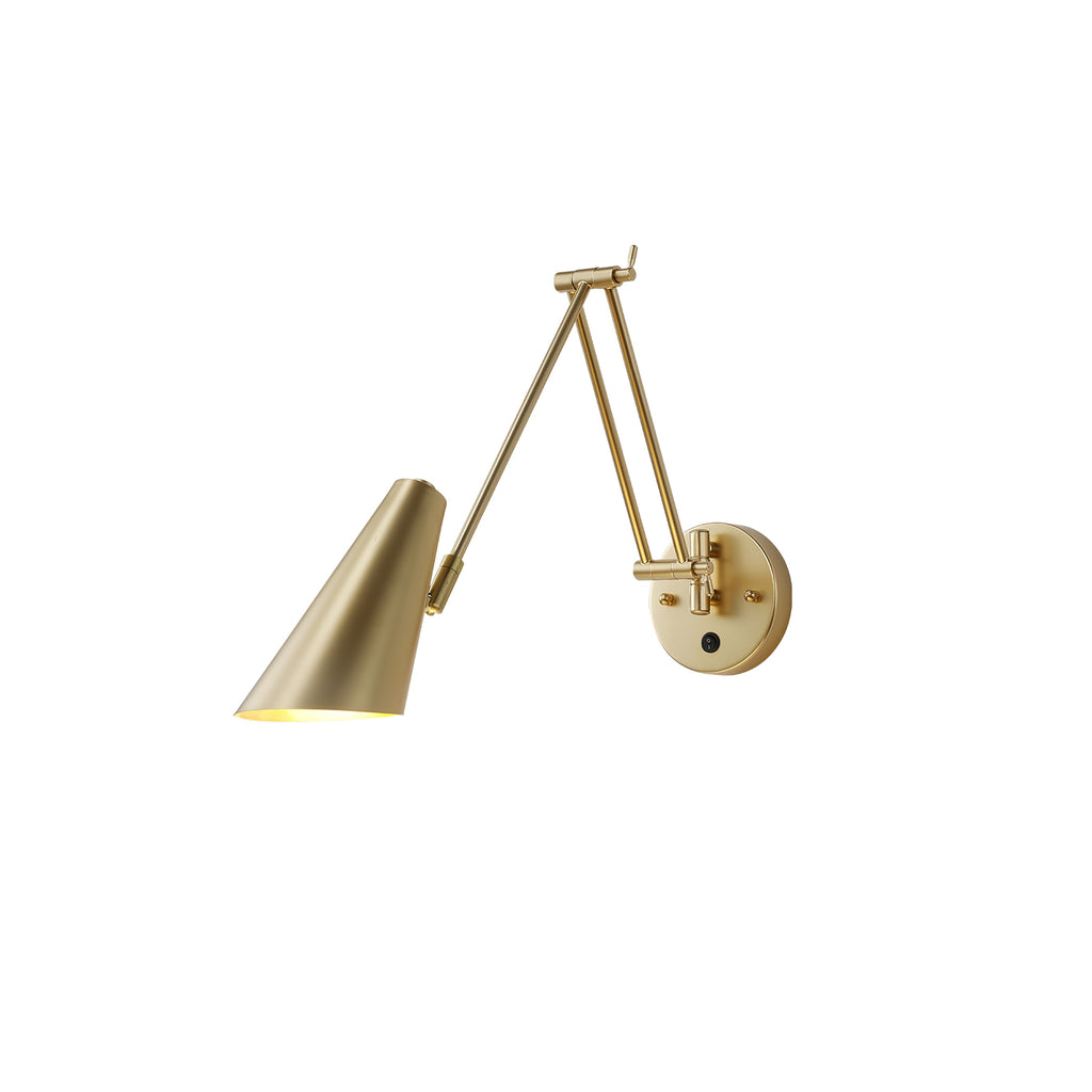 Adjustable Swing Arm Wall Light in Metal – Articulating Task Wall Lamp