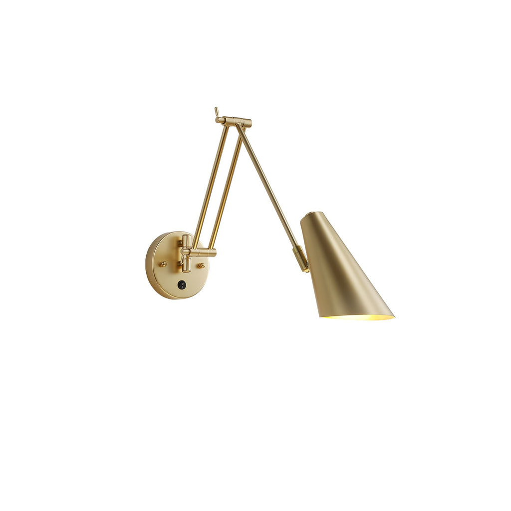Adjustable Swing Arm Wall Light in Metal – Articulating Task Wall Lamp